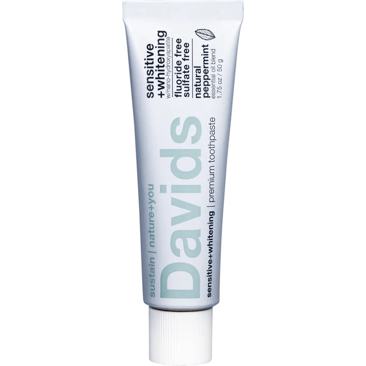 Davids Sensitive & Whitening Toothpaste 50g {Travel Size} Or 113g, With Nano Hydroxyapatite & A Natural Peppermint Flavour