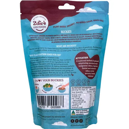 2Die4 Live Foods Certified Organic Activated Buckies 300g, Ready To Eat!