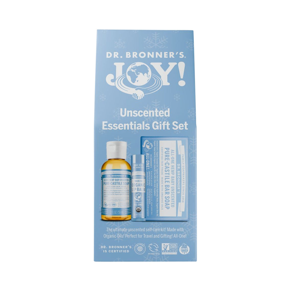Dr. Bronner’s Joy Essentials Gift Pack Unscented 1 Pack, Gentle For All