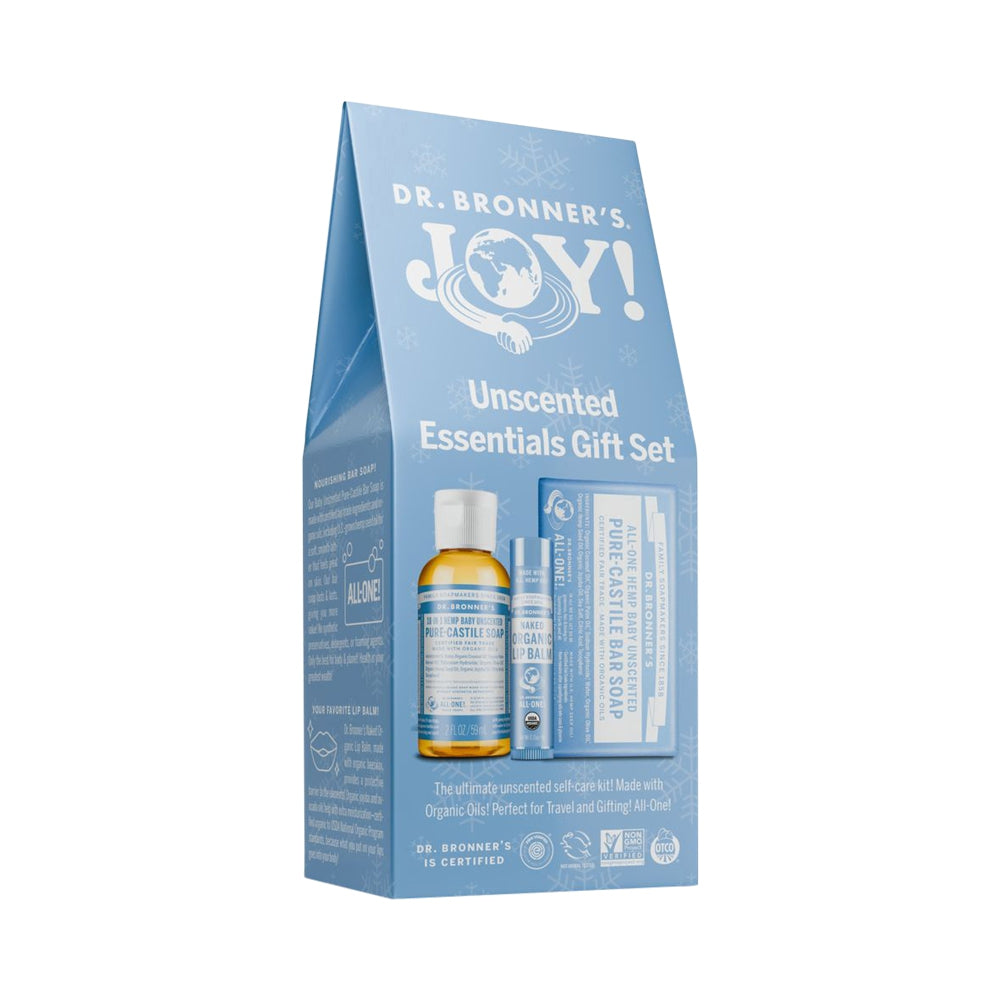 Dr. Bronner’s Joy Essentials Gift Pack Unscented 1 Pack, Gentle For All