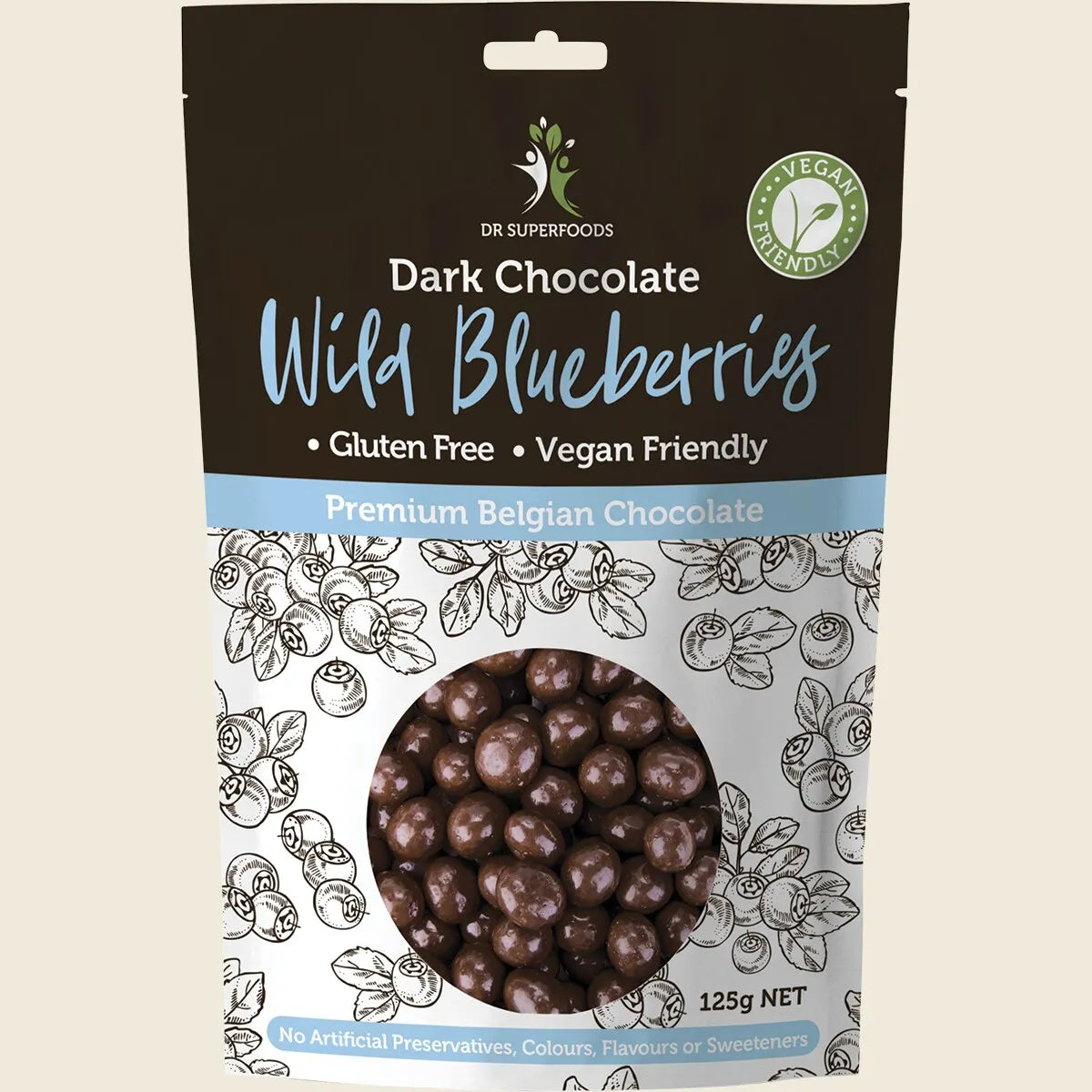 Wild Blueberries Dark Chocolate 125g, Premium Belgian Bite