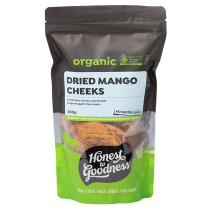 Honest To Goodness Dried Mango Cheeks 300g, Australian Certified Organic