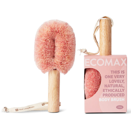 Eco Max Spa-Firm Sisal Body Brush (1), Pink Or Charcoal; Exfoliate, Detoxify & Energise