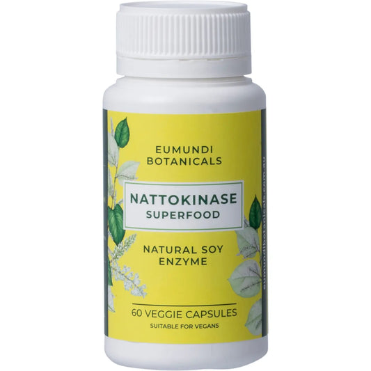 Eumundi Botanicals Nattokinase Natural Soy Enzyme 60VCapsules, Cardiovascular Health