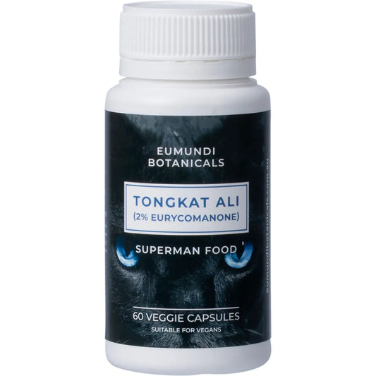 Eumundi Botanicals Tongkat Ali 2% Eurycomanone 60VCapsules, Vitality & Libido