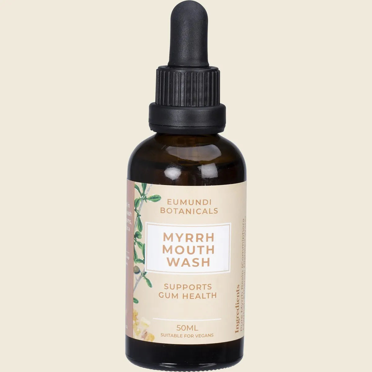 Eumundi Botanicals Myrrh Mouth Wash 50ml, Natural Gum Support