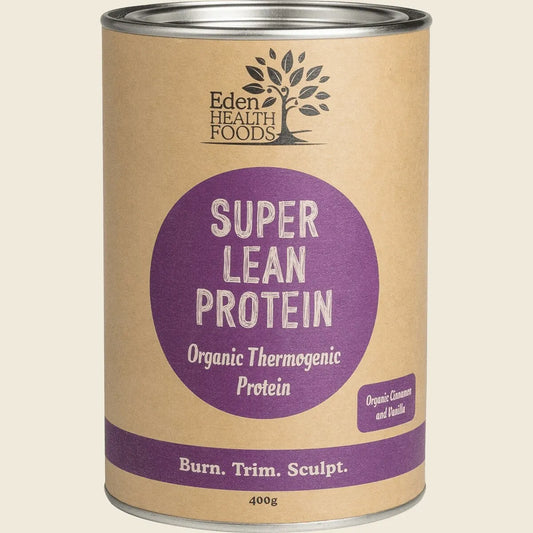 Eden Health Foods Super Lean Protein Organic Thermogenic Protein Powder 400g Or 1kg, Cinnamon & Vanilla Flavour