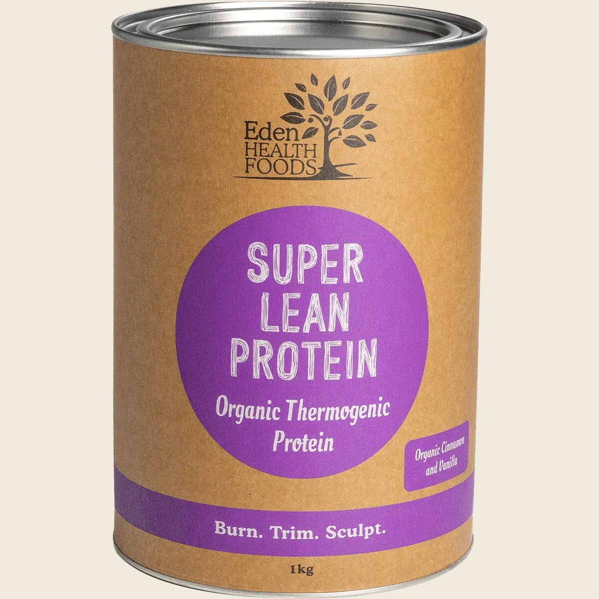 Eden Health Foods Super Lean Protein Organic Thermogenic Protein Powder 400g Or 1kg, Cinnamon & Vanilla Flavour