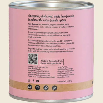 Eden Health Foods Fem Balance 150g, Organic Women's Herbal