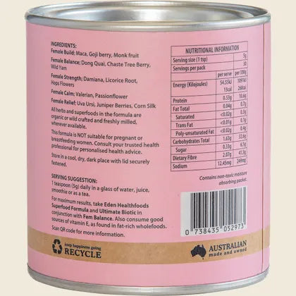 Eden Health Foods Fem Balance 150g, Organic Women's Herbal