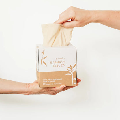 Eco Cheeks Bamboo Tissues 80 Sheets, Zero Bleach 100% Bamboo