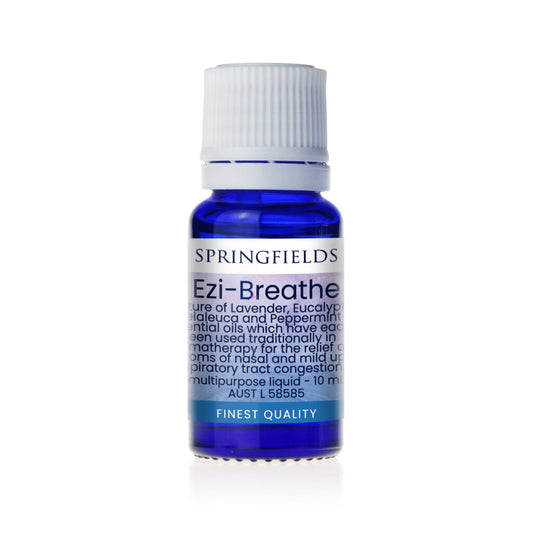 Springfields Aromatherapy Essential Oil; Ezi-Breathe 10mL, Relief From Nasal Congestion
