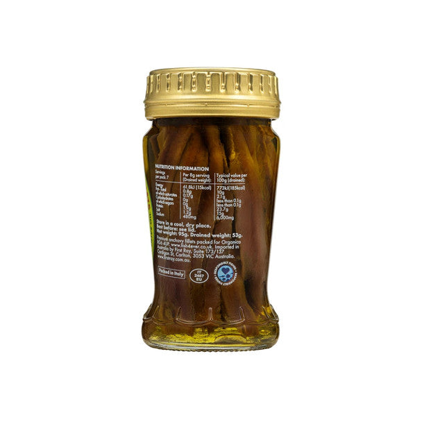 Fish 4 Ever Anchovies in Organic Olive Oil 95g, Glass Jar Best Before 30.11.2026 / 20% Discount