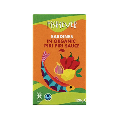 Fish 4 Ever Sardines In Organic Piri Piri Sauce 120g, Sustainably Fished