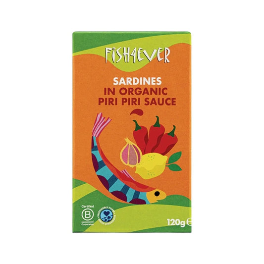 Fish 4 Ever Sardines In Organic Piri Piri Sauce 120g, Sustainably Fished