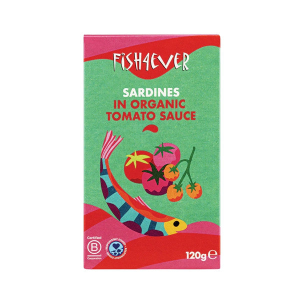 Fish 4 Ever Sardines In Organic Tomato Sauce 120g, Sustainably Fished