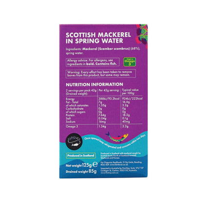 Fish 4 Ever Mackerel Fillets In Spring Water 120g, BPA Free