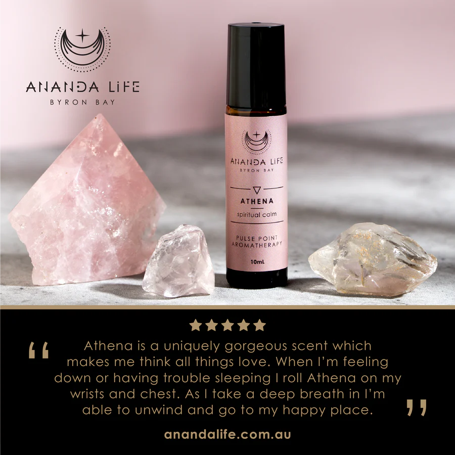 Ananda Life Athena Spiritual Calm Pulse Point Aromatherapy Roller 10mL, Grounding With Meditation & Wisdom