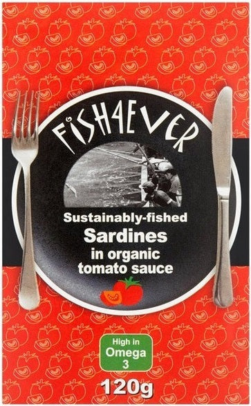 Fish 4 Ever Sardines In Organic Tomato Sauce 120g, Sustainably Fished