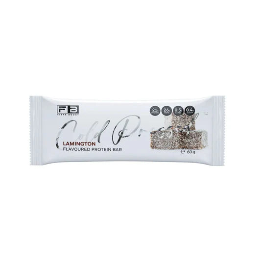 Fibre Boost Cold Pressed Protein Bar Single or Box of 12, Lamington Fl ...