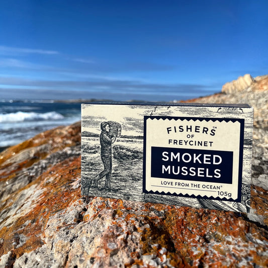 Fishers Of Freycinet Smoked Mussels 105g, Tasmanian Grown & Hand Harvested