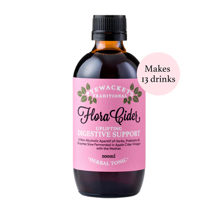 Pyewacket's Traditional Flora Cider Herbal Tonic 200mL Or 500mL, Digestive Support & Uplifting