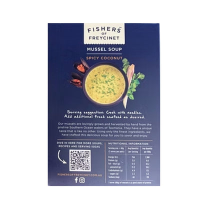 Fishers Of Freycinet Mussel Soup Spicy Coconut 80g, Includes 2 Sachets