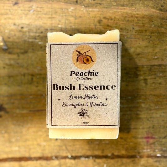 Peachie Collective Bush Essence Soap 100g, With Lemon Myrtle, Eucalyptus & Nerolina