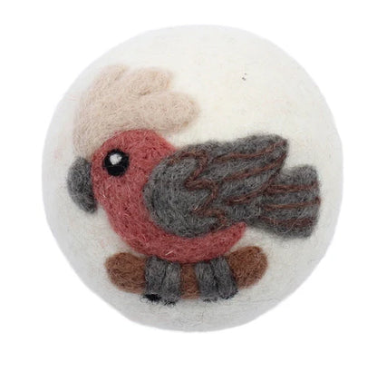 Eco Max Hand Felted Wool Dryer Ball, Galah Design; Reduces Drying Time By 25%