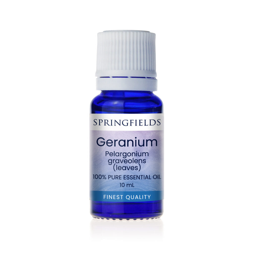 Springfields Aromatherapy Oil, Geranium 10mL, To Relieve Tension & Stress