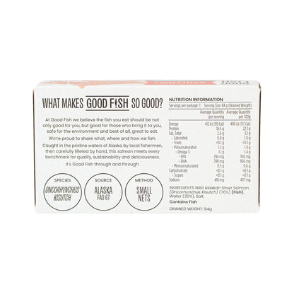 Good Fish Wild Caught Alaskan Salmon Fillets 120g, In Natural Water {BPA-Free Lining}