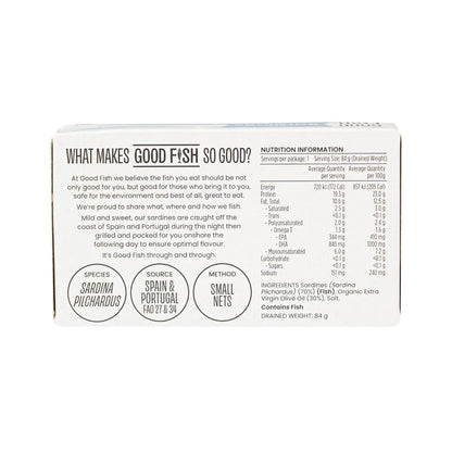 Good Fish Sardines 120g, In Organic Extra Virgin Olive Oil {BPA-Free Lining}