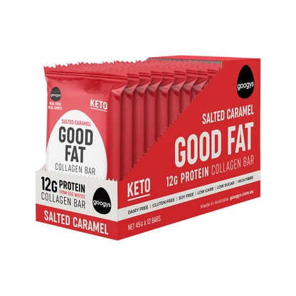 Googy's Good Fat Collagen Bar 45g, Salted Caramel Falvour
