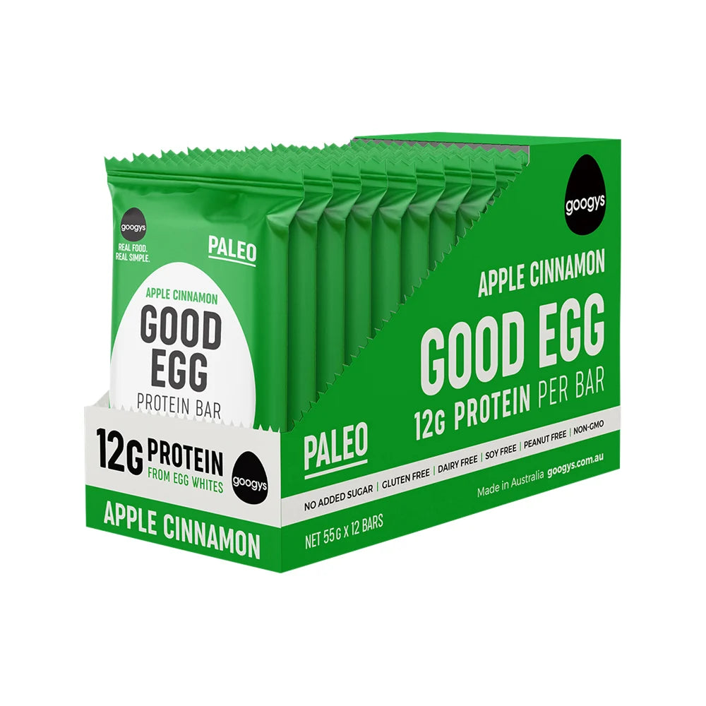 Googy's Good Egg Protein Bar 55g, Apple Cinnamon Flavour