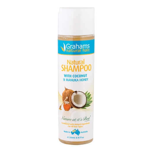 Grahams Natural Shampoo With Coconut & Manuka Honey 250mL, For Problem Skin & Scalp