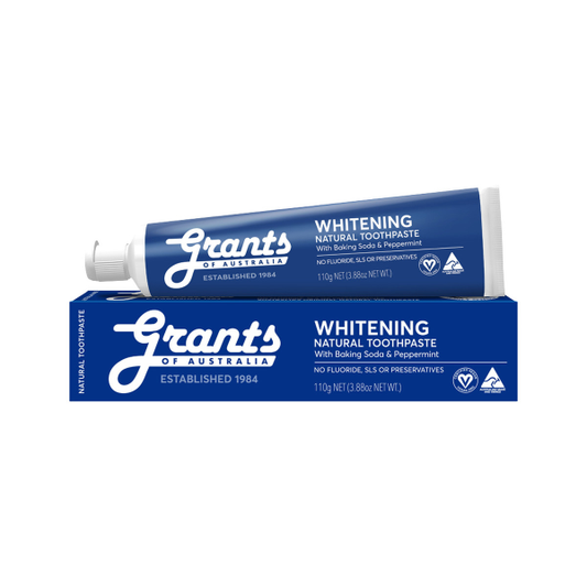 Grants Natural Toothpaste 110g, Whitening with Baking Soda & Peppermint Flavour