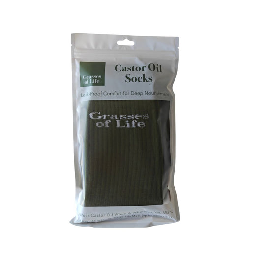 Grasses of Life Castor Oil Everywhere Leak-Proof Socks 1 x Pair, Mess-Free Wellness Wear