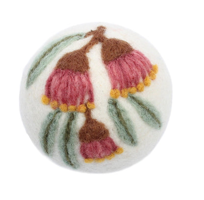Eco Max Hand Felted Wool Dryer Ball, Gum Blossum Design; Reduces Drying Time By 25%