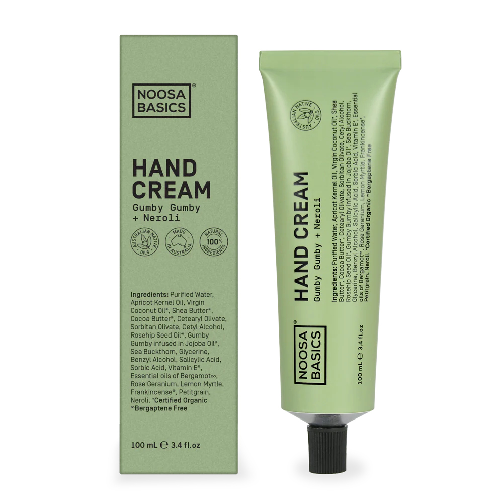 Noosa Basics Hand Cream 100ml, Certified Organic With Gumby Gumby & Neroli {Deep Hydration}