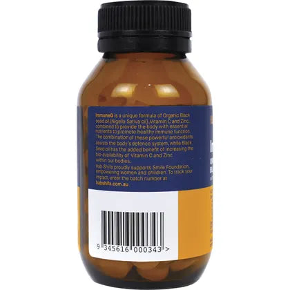 Hab Shifa ImmuneQ Organic Black Seed With Vitamin C & Zinc 120 Tablets, Great For Those Cold Days