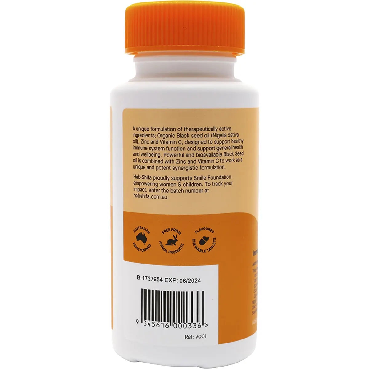 Hab Shifa Immune Q Junior 60 Chewable Tablets, Orange Flavour