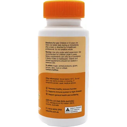 Hab Shifa Immune Q Junior 60 Chewable Tablets, Orange Flavour