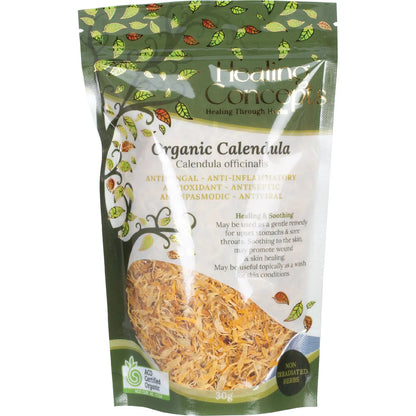 Healing Concepts Certified Organic Calendula Tea 30g, Relief From Mild Digestive Complaints