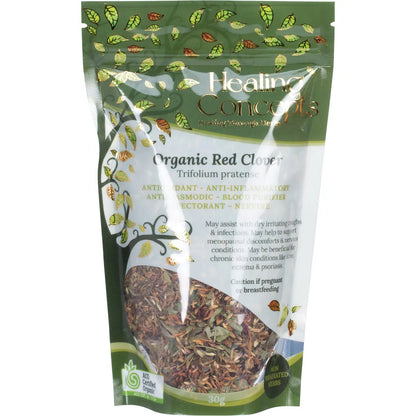 Healing Concepts Certified Organic Red Clover Tea 30g, Alkalise The Body
