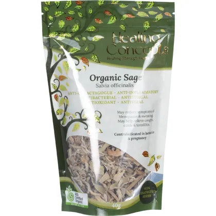 Healing Concepts Certified Organic Sage Tea 40g, Add Lemon & Honey