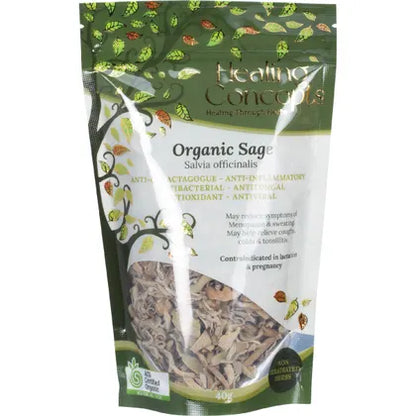 Healing Concepts Certified Organic Sage Tea 40g, Add Lemon & Honey