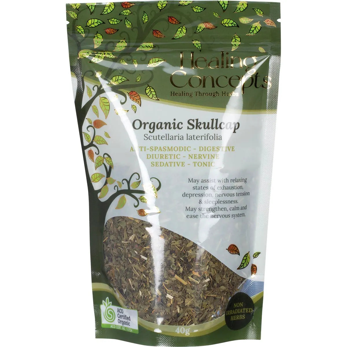 Healing Concepts Certified Organic Skullcap Tea 40g, Relax Your Mind
