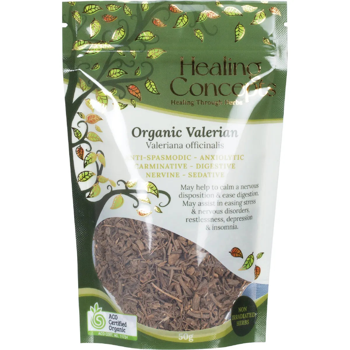 Healing Concepts Certified Organic Valerian Tea 50g, For A Good Nights' Sleep