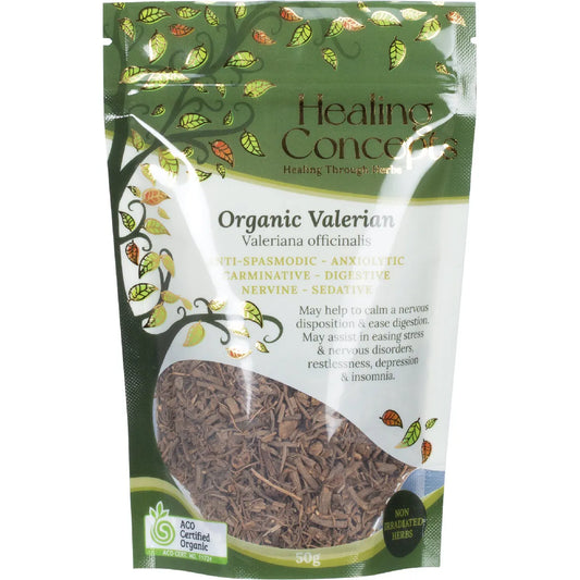 Healing Concepts Certified Organic Valerian Tea 50g, For A Good Nights' Sleep