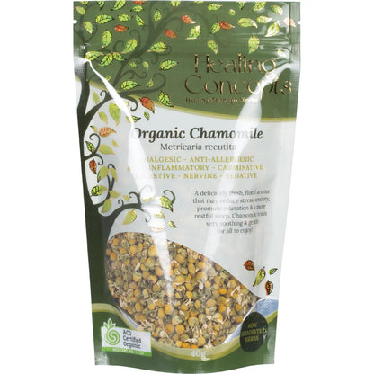 Healing Concepts Certified Organic Chamomile Tea 40g, May Reduce Stress & Anxiety